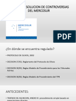 Clase de SoluciÃ N de Controversias en El Mercosur