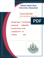 Allama Iqbal Open University, Islamabad: Course Code: 8616