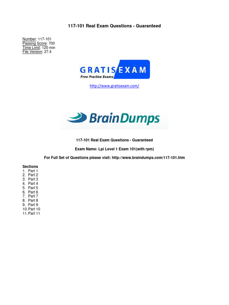 LPI Level 1 Exam 117-101 Questions | PDF | File System | Computer File