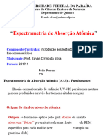 Espectrometria de Absorção Atômica: Universidade Federal Da Paraíba