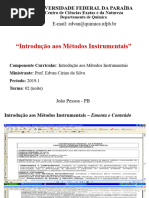 "Introdução Aos Métodos Instrumentais": Universidade Federal Da Paraíba