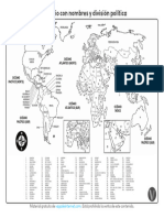 Planisferio Con Nombres y División Política