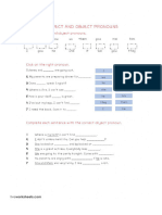 Worksheet Sub and Obj