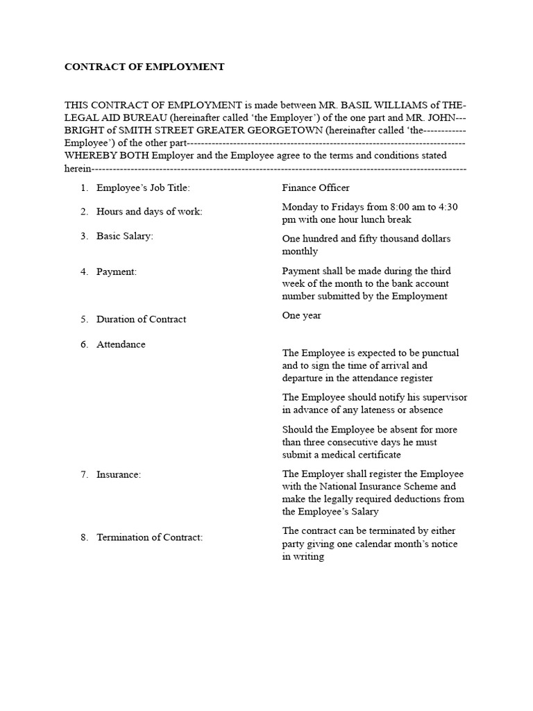 2015 Edpm Csec Contract Of Employment To Be Completed Pdf