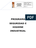 Programa Seguridad e Higiene Industrial