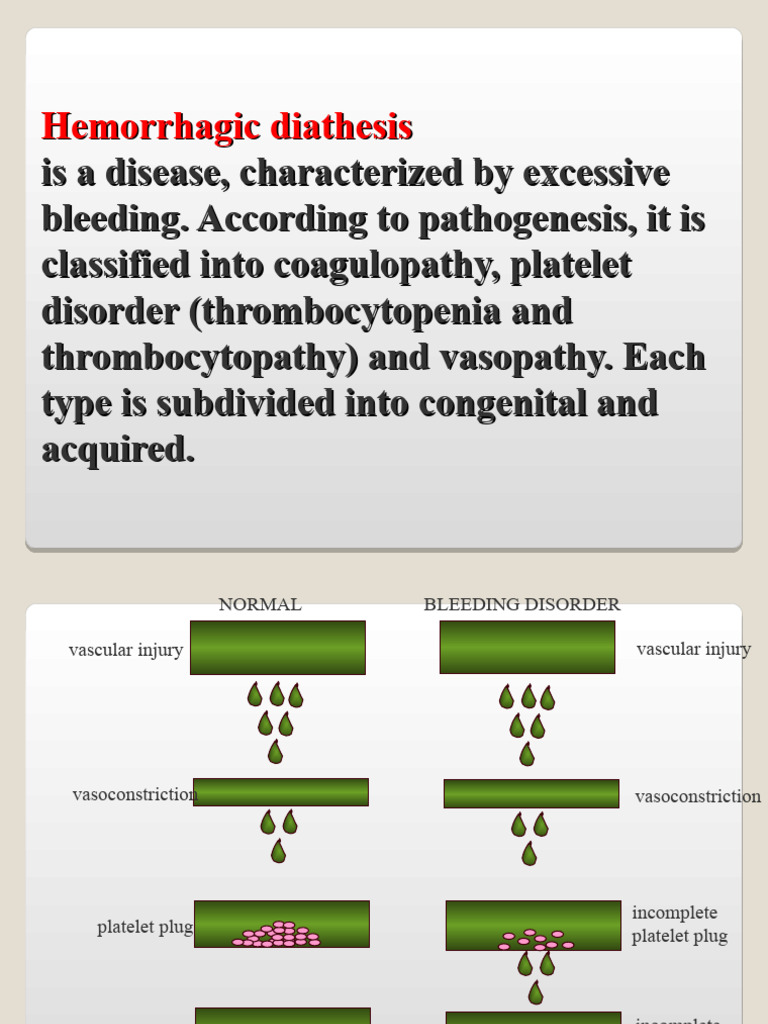 Hemorrhagic Diathesis New | PDF | Coagulation | Bleeding