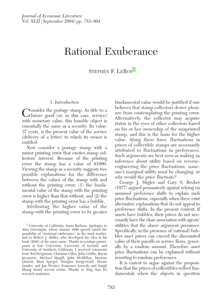 Understanding Rational Bubbles in Economics | PDF | Economic Bubble ...