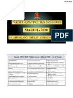 March 2020 - Target - UPSC 2020 Prelims Series - Shankar IAS Academy
