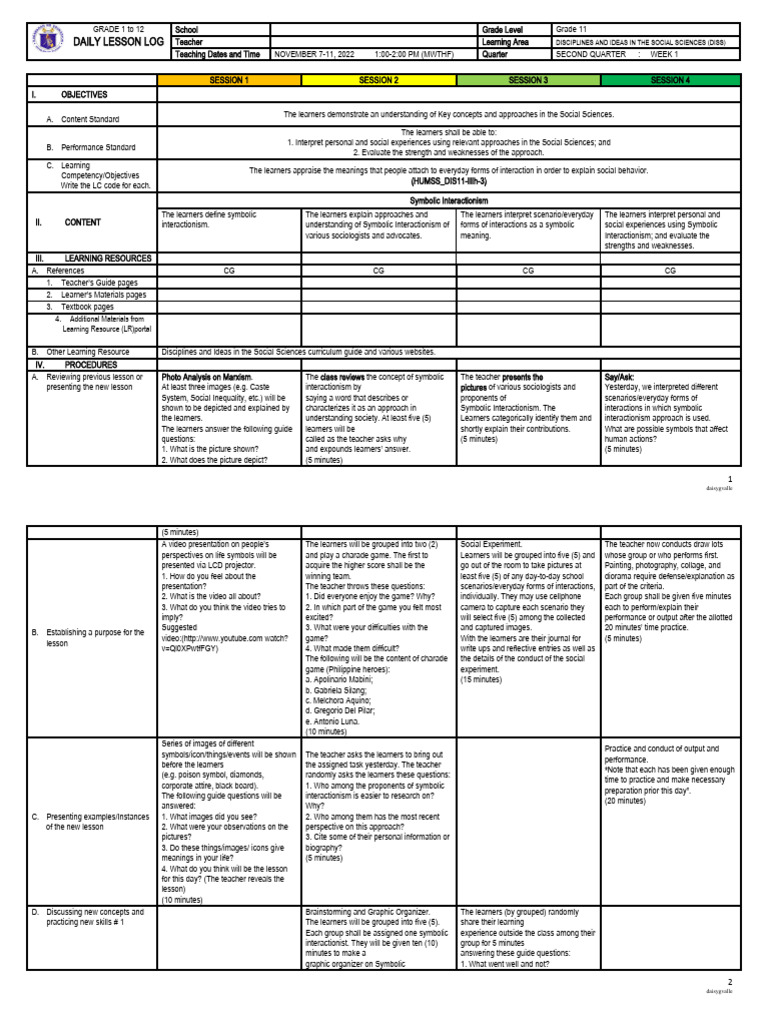 Grade 11 Social Sciences Plan | PDF | Learning | Teachers