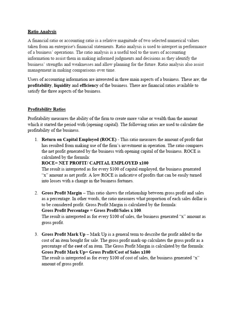 Comprehensive Guide to Ratio Analysis | PDF | Financial Ratio | Market ...