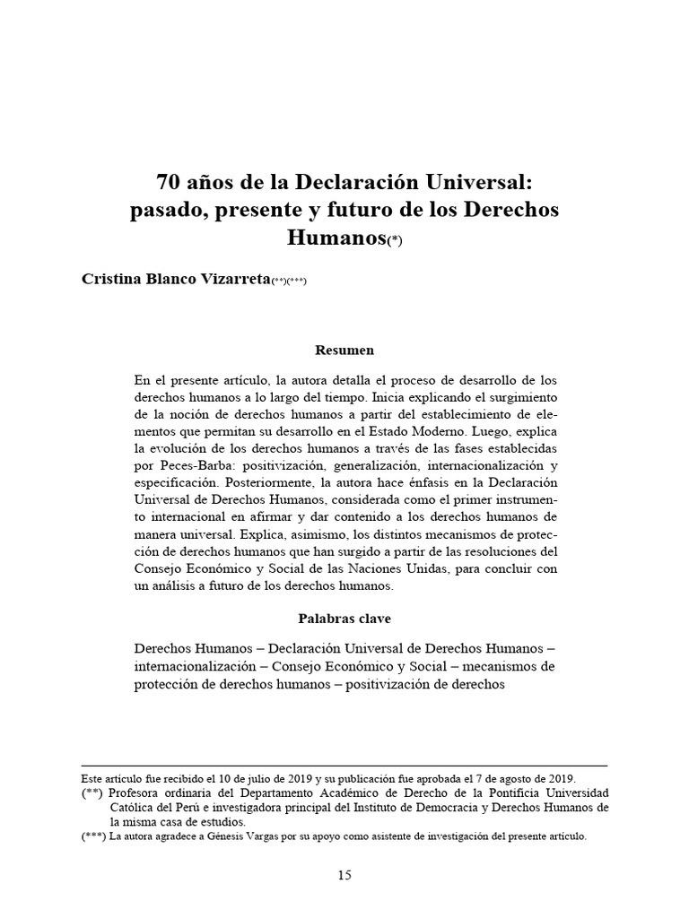 Lectura obligatoria 2 70 a os de la declaraci n universal cbv pdf