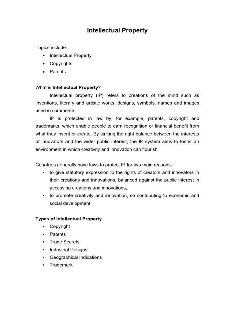 Intellectual-Property 011416 | PDF | Intellectual Property | Patent