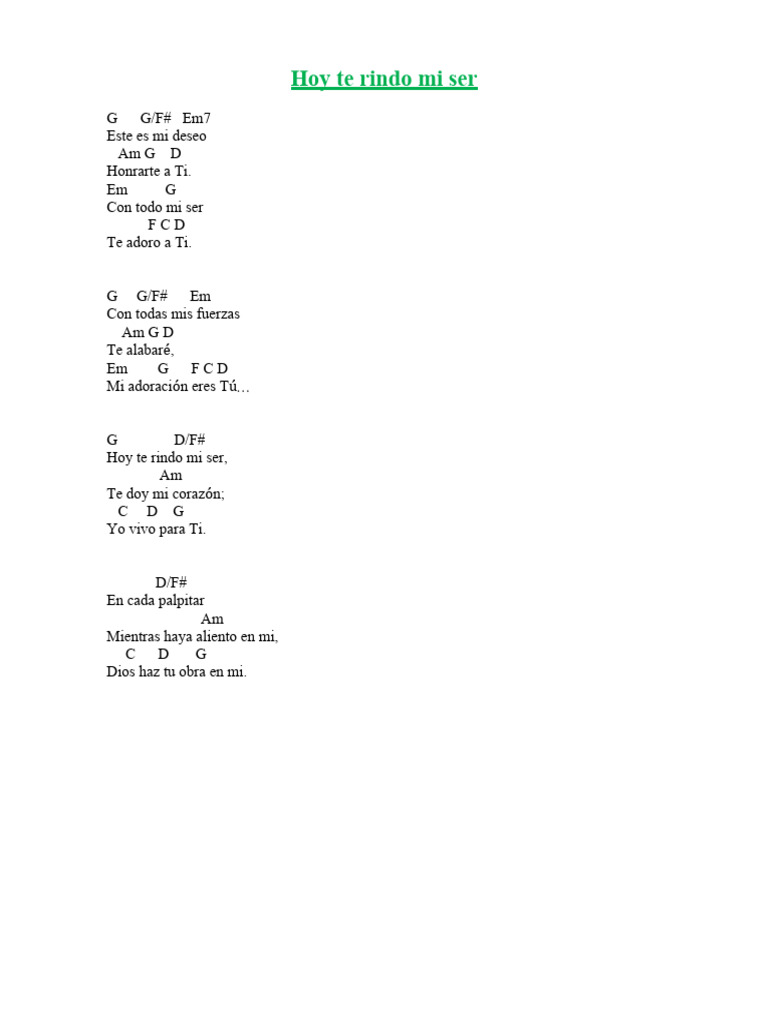 Hoy Te Rindo Mi Ser | PDF