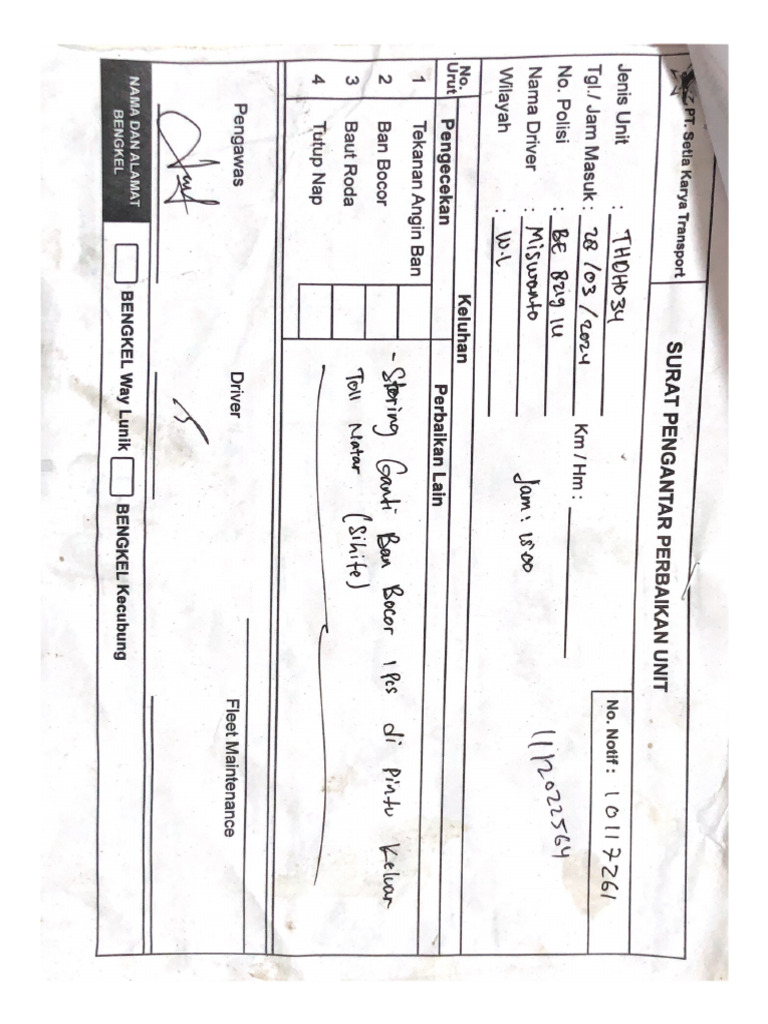 Surat Pengantar Perbaikan Unit-1-2 | PDF