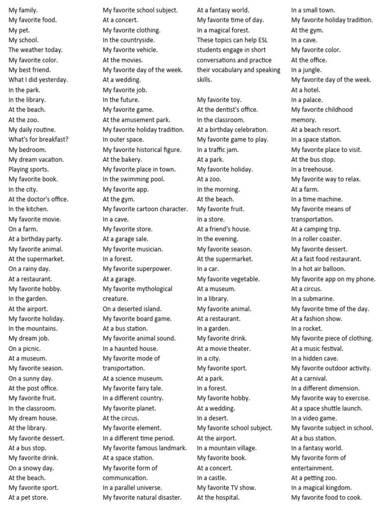 2 MINUTE TOPICS TO TALK ABOUT visual data 2