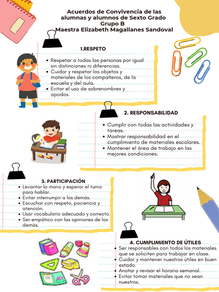 Acuerdos de Convivencia Sexto Grado | PDF | Higiene