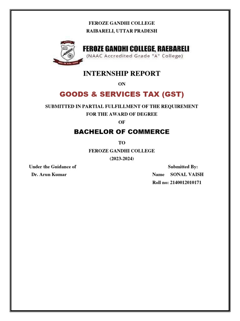 GST Report | PDF | Taxes | Value Added Tax