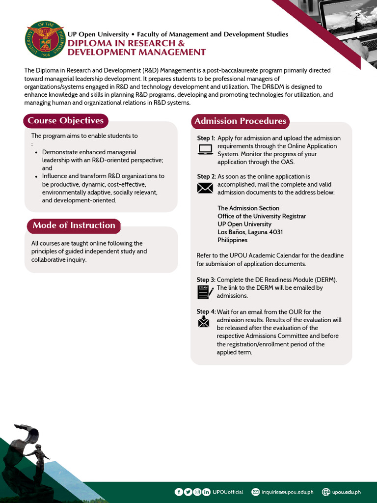 Diploma in R&D Management Overview | PDF | Evaluation | Business