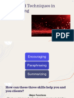 Skills and Techniques in Counseling Encouraging Paraphrasing and Summarizing