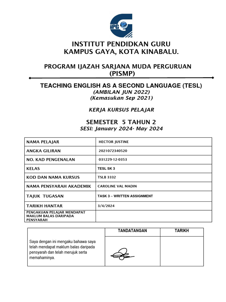 Tslb3332 Task 3 Written Assignment Pdf Classroom Management Teachers