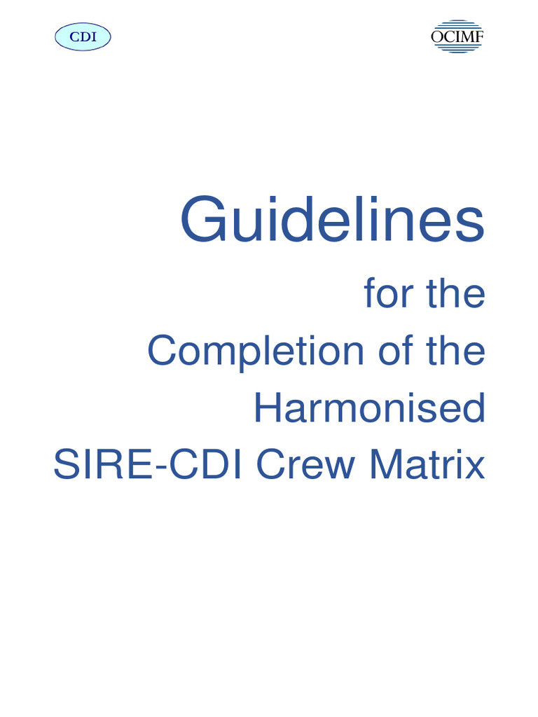 OCIMF Crew Matrix Guidelines 2023 | PDF | Oil Tanker