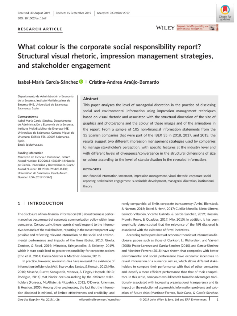 Visual Rhetoric in CSR Reporting | PDF | Color | Corporate Social ...
