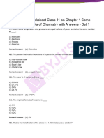 Class 11 Chemistry Worksheet Chapter 1 Some Basic Concepts of Chemistry Answers Set 1