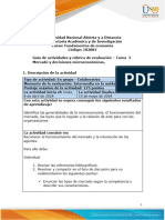 Guía de Actividades y Rúbrica de Evaluación - Unidad 2 - Tarea 3 - Mercado y Decisiones Microeconómicas