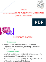 Cognitive Linguistics Introduction Unit 1 Handout 1