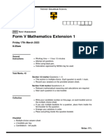 HSC Preliminary Math Extension 1 Exam