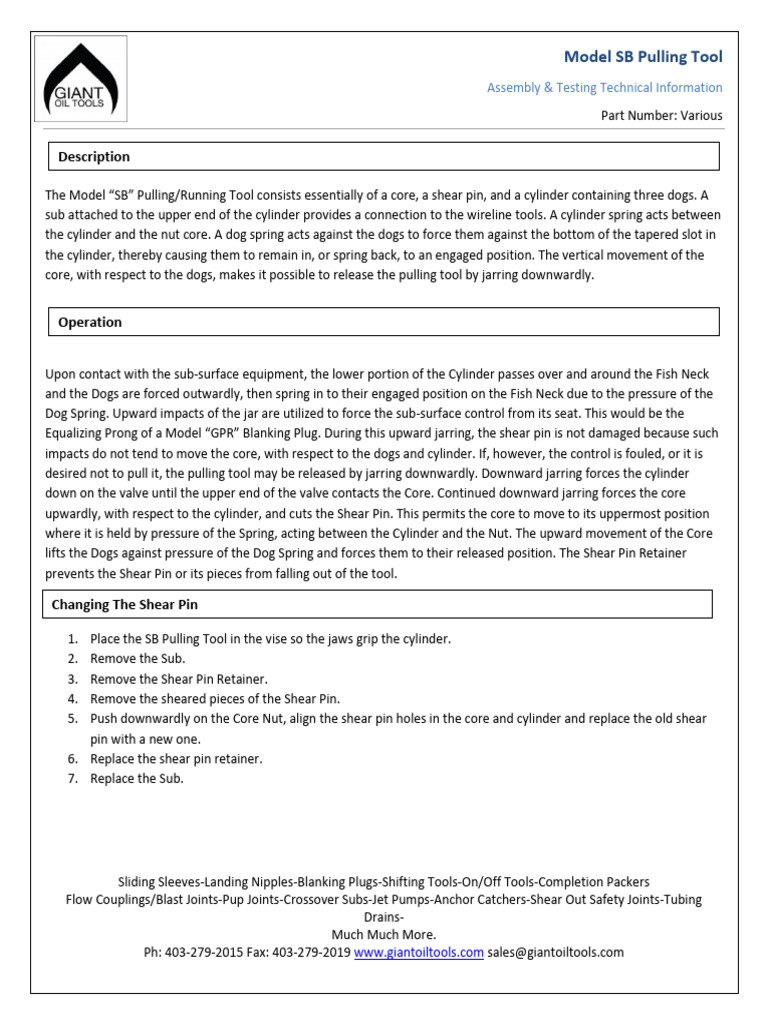 SB Pulling Tool | PDF | Mechanical Engineering