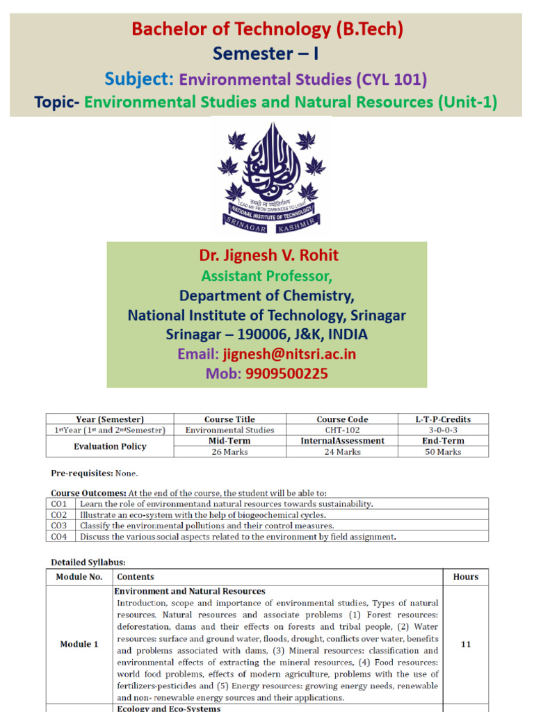 Environmental Studies Overview and Scope | PDF | Natural Environment ...