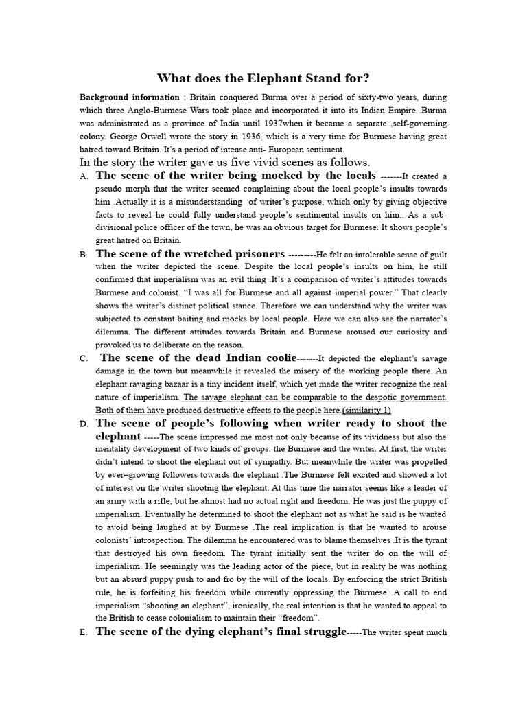 Shooting An Elephant PDF