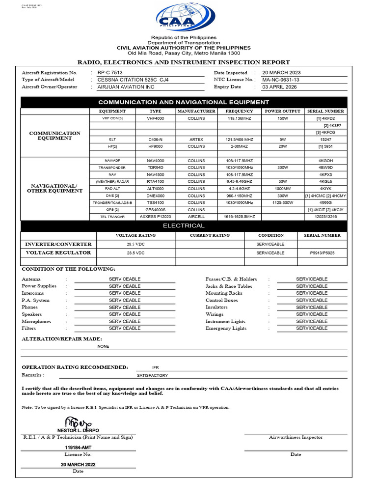e. rei - caap 1013 | pdf | telecommunications engineering