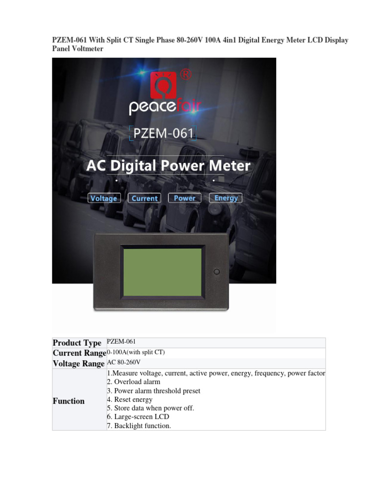 Pzem 061 Datasheet | PDF