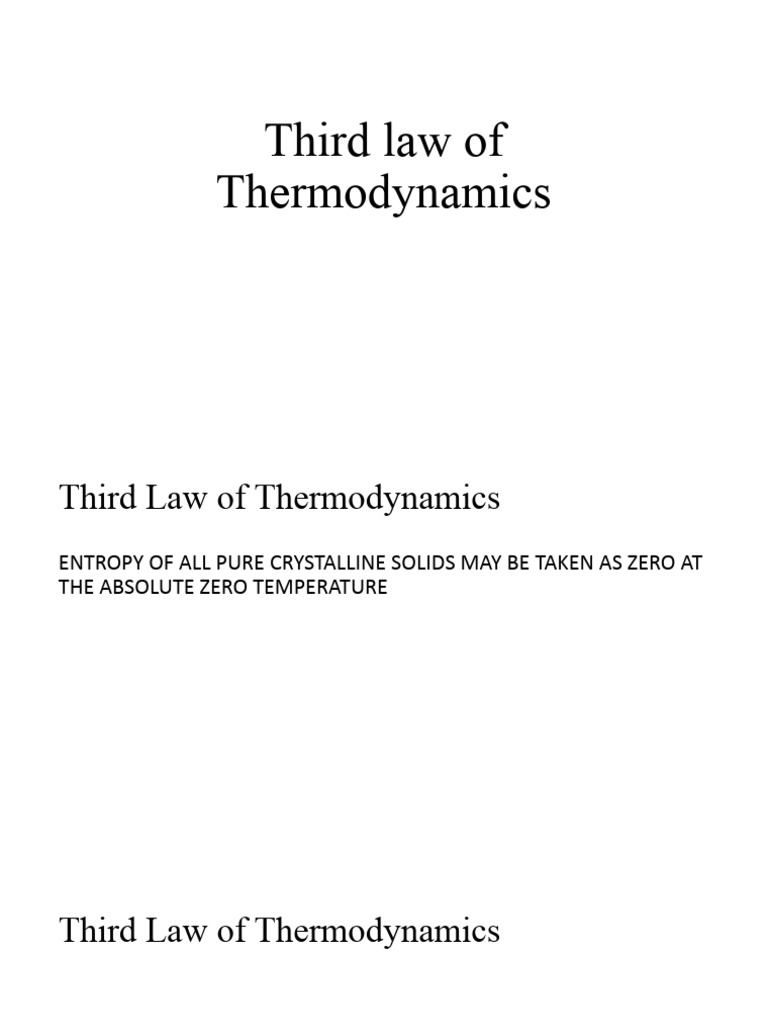 3 - Third Law of Thermodynamics | PDF