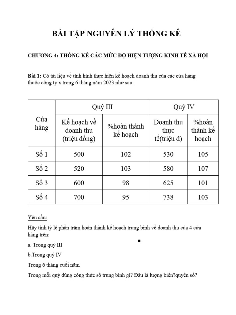 BT Nguyen Ly Thong Ke | PDF