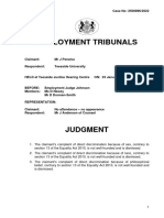 MR J Penalva V Teesside University 2500896-2022 Judgment