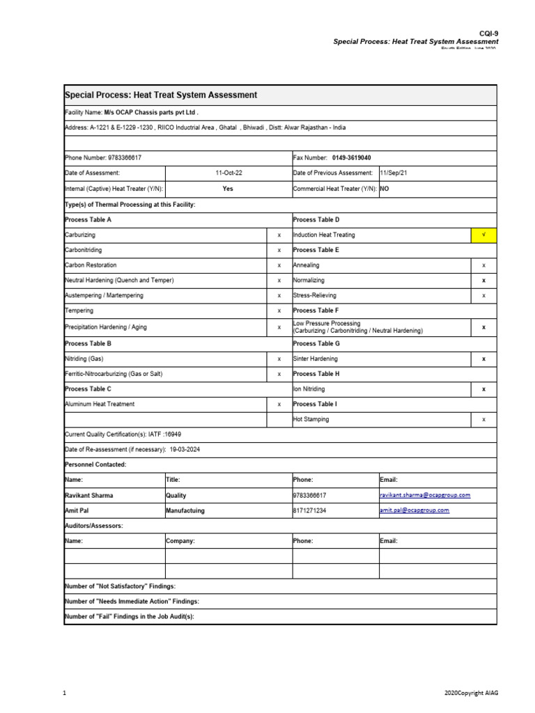 CQI9 4th_Format..2022 PDF Specification (Technical Standard