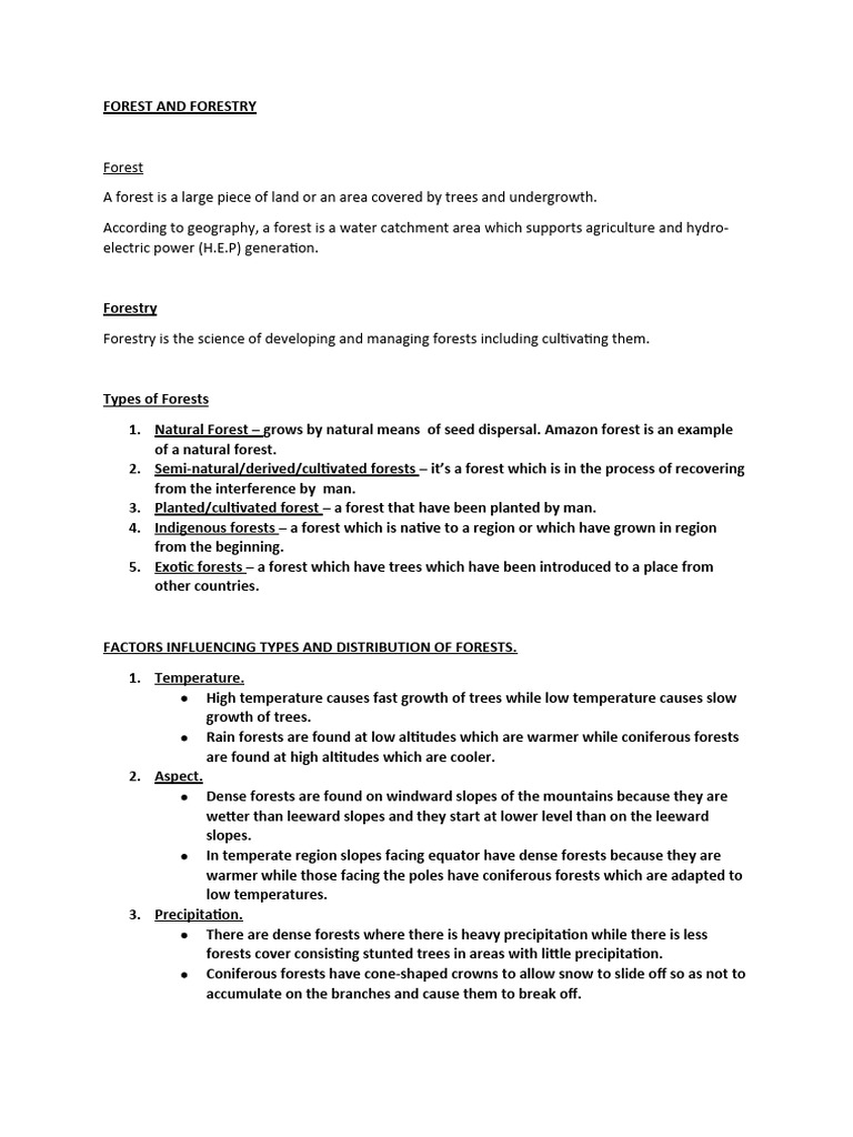 Forest And Forestry Pdf Forests Trees