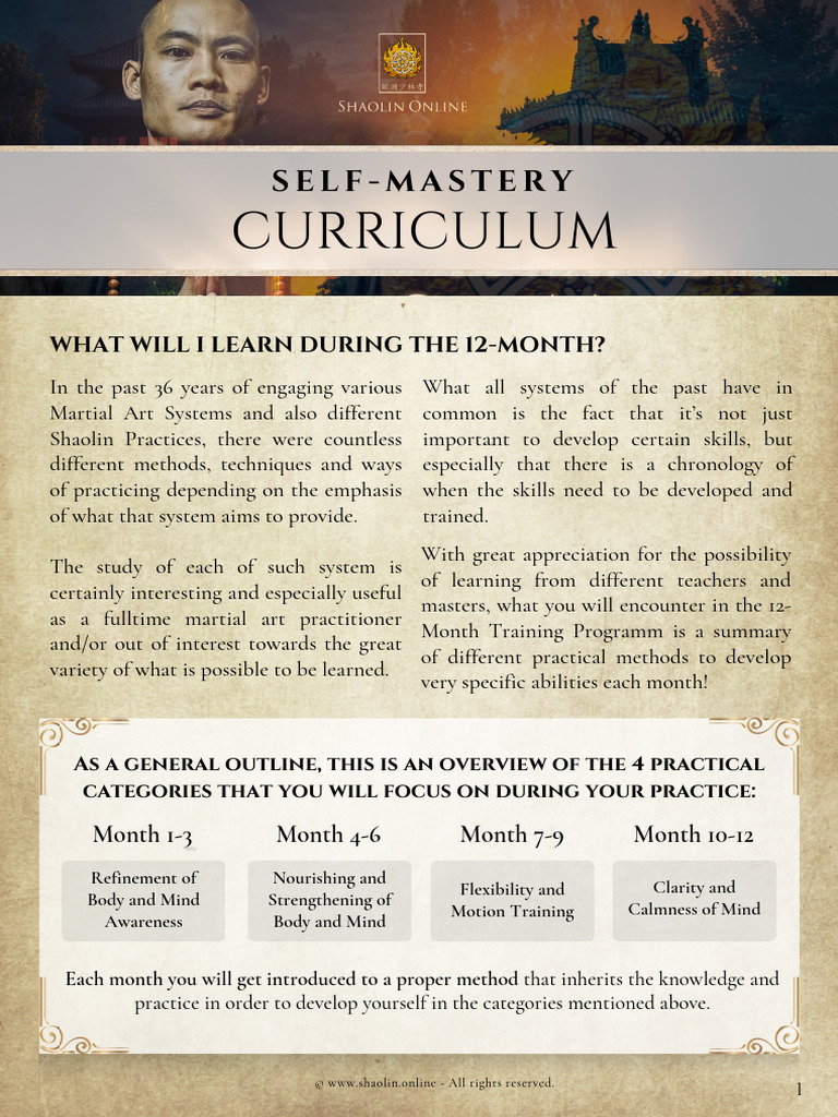 12-Month Self-Mastery Course Overview | PDF
