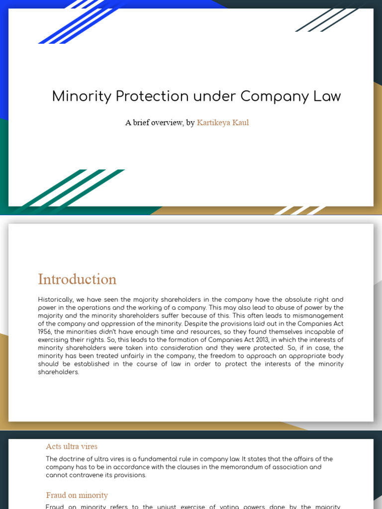 Minority Rights Protection in Company Law | PDF | Liquidation | Tribunal