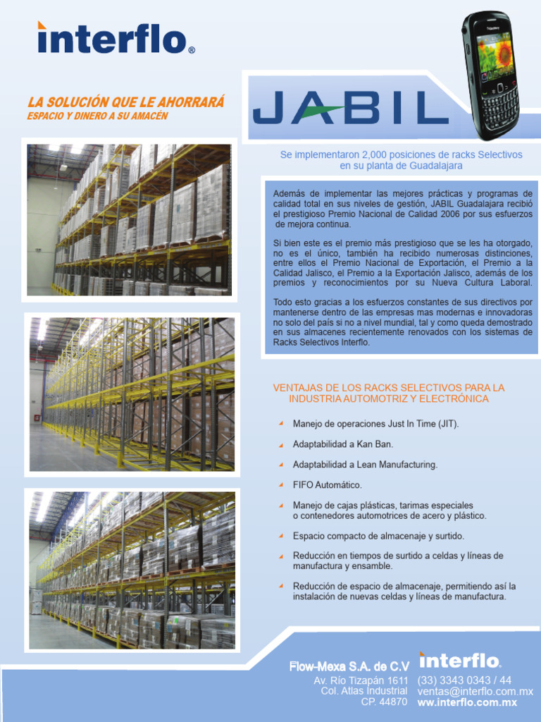 Racks Selectivos para Jabil Guadalajara | PDF | Procesos de negocio ...