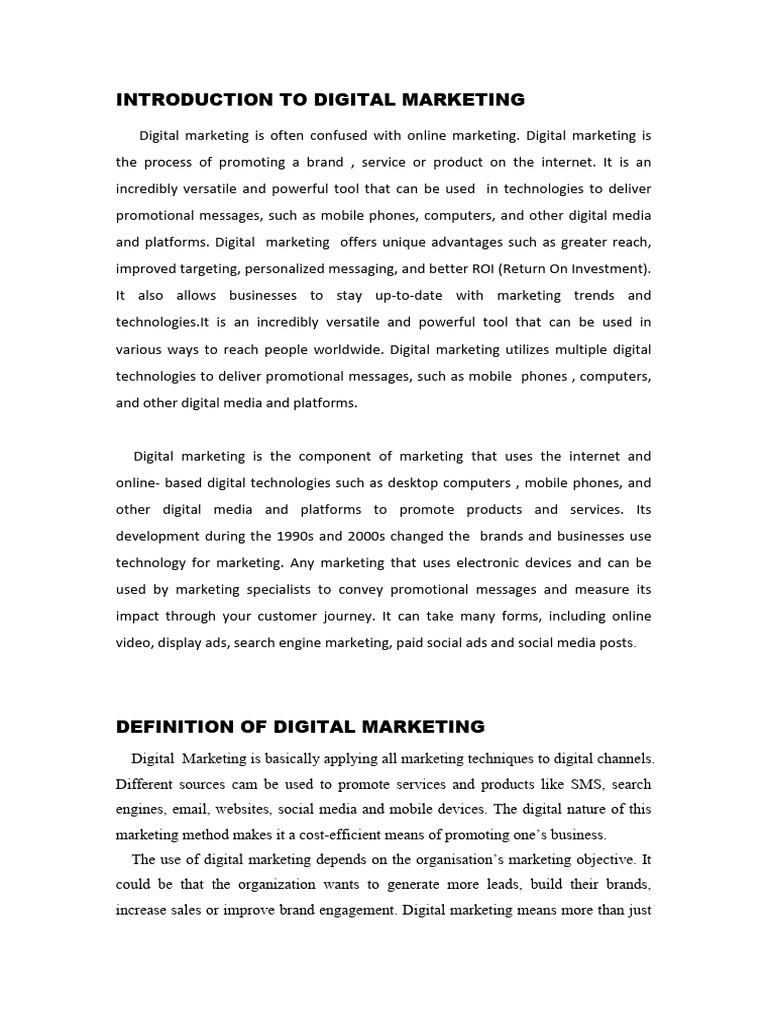 Introduction to Digital Marketing | PDF | Digital Marketing | Search ...