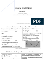 Waves and Oscillations: Lecture No. 7 Topic: Wave Motion Teacher's Name: Dr. Mehnaz Sharmin