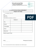 Attestation D'encadrement - Rapport de Stage