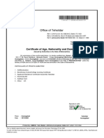 Certificate of Age, Nationality & Domicile