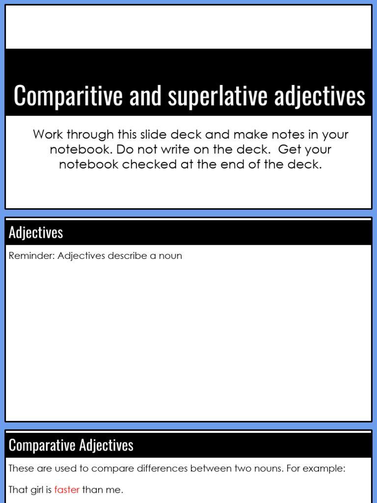POSITIVE COMPARATIVE SUPERLATIVE ADJECTIVES LIST PDF visual data 8