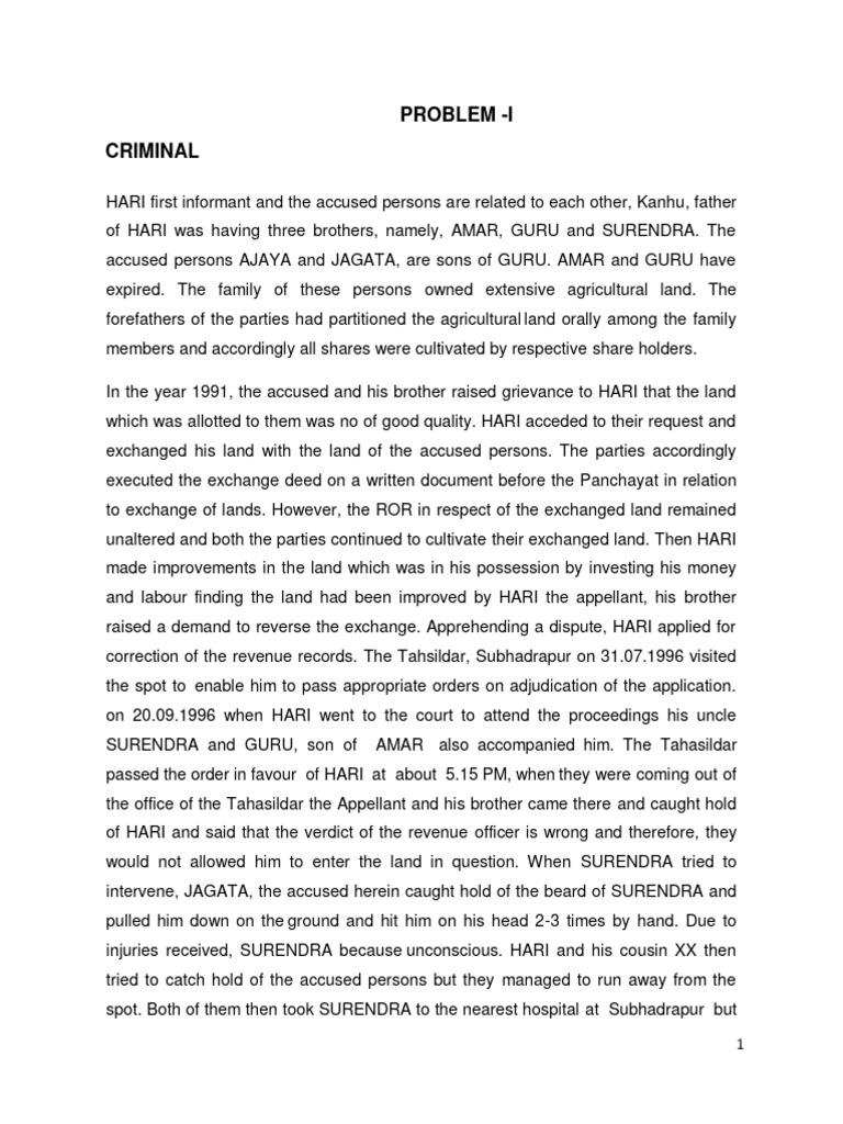 Moot Court Case Analysis in Hindi | PDF | Justice | Crime & Violence