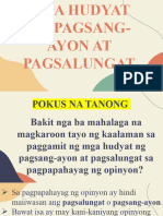 PagSANG-AYON AT PAGSALUNGAT